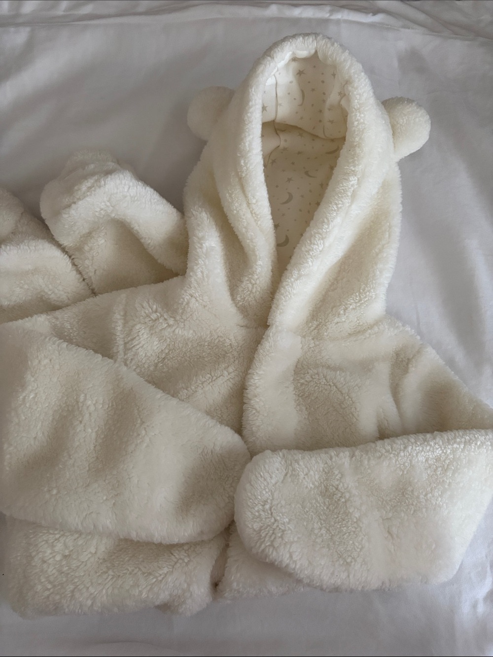 Magnetic Me Cream Sherpa Fleece Hooded Winter Bear Suit
